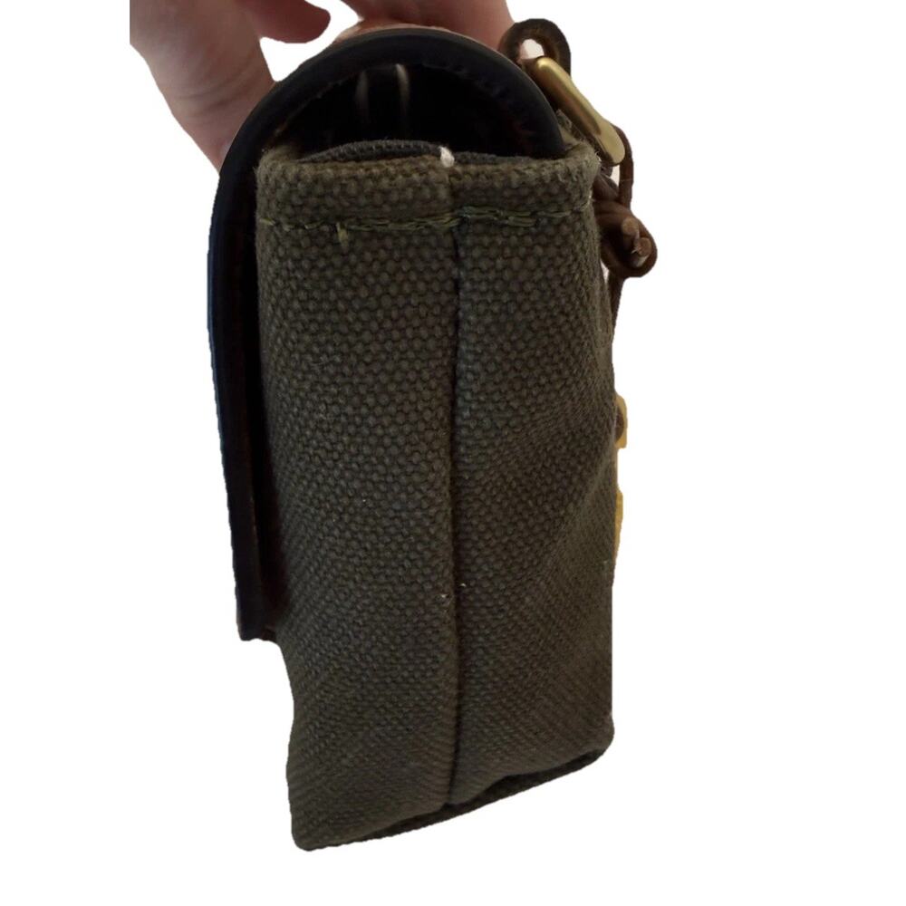 R. Riveter Canvas Leather Clutch Pouch Handbag Utility Zipper Bag Camo Green - Picture 5 of 10